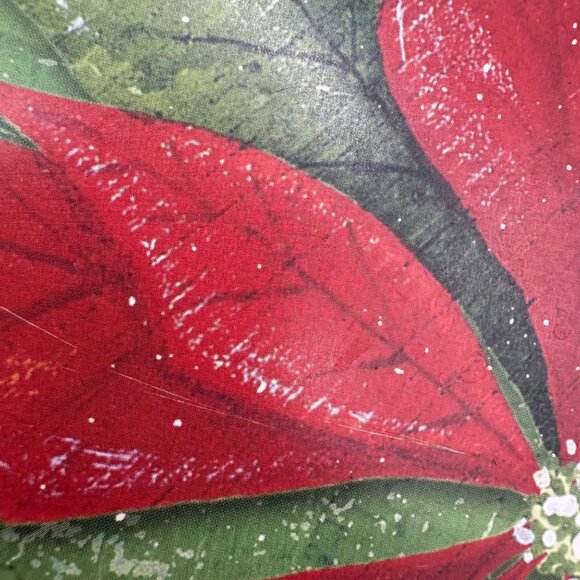 Christmas Serving Trays Poinsettia Metal Set Of 2 Holiday Decor Red Green - Picture 5 of 10